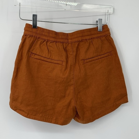 Evereve linen blend pull-on shorts spice ginger rust new X-Small - Picture 2 of 3